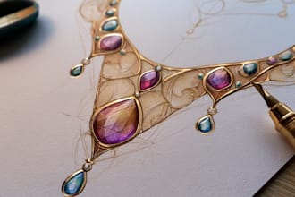 create jewelry pencil drawing, 3d jewelry model jewelry cad