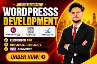 rebuild or duplicate website using elementor pro, gutenberg, and kadence
