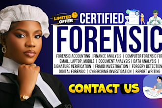 do forensic accounting, fraud investigation, computer forensic with report