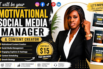 be your motivational social media manager and content creator
