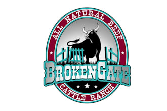 design broken gate cattle ranch or simply logo