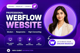design and develop a modern saas webflow website for startups