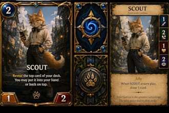 design your card game, board game, rulebook, or game box
