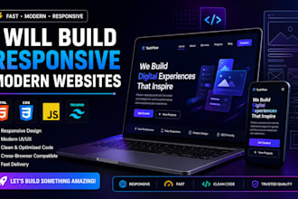 build a fast responsive website with HTML CSS javascript and modern UI design
