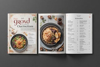design food magazine, recipe ebook, and restaurant menu