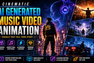 create a cinematic ai generated music video animation