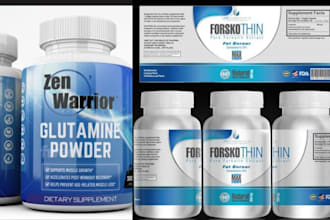 design supliful supplement labels, peptide label design, shopify product upload
