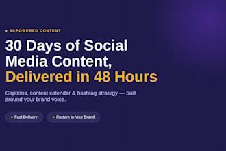 create 30 days of social media content for your business using ai