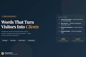 write professional website copy for your homepage, about page or service page