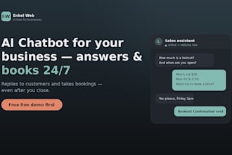 build an ai chatbot that answers customers and books appointments
