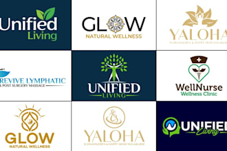 do holistic health wellness yoga spa spiritual logo design