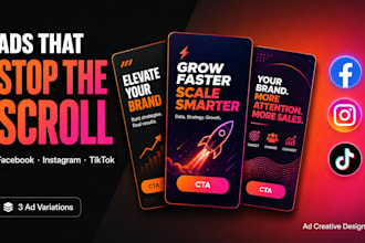 design high converting facebook and tiktok ad creatives