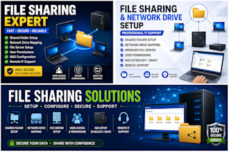 setup file sharing, network drive mapping and shared folders