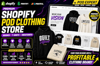 setup shopify pod store for hoodies t shirts sweatshirt with printify printiful