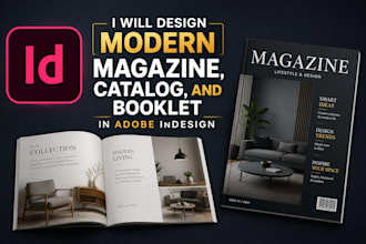design modern magazine, catalog, and booklet adobe indesign