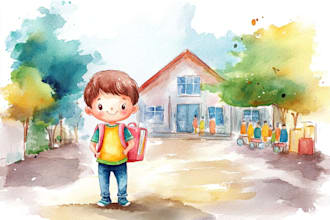draw whimsical watercolor illustration