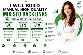 build manual high quality mix SEO backlinks with white hat link building