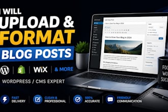 upload and format your blog posts in wordpress or cms