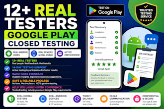 test your app with 12 plus testers for google play console closed testing app