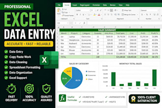 do excel data entry and spreadsheet formatting