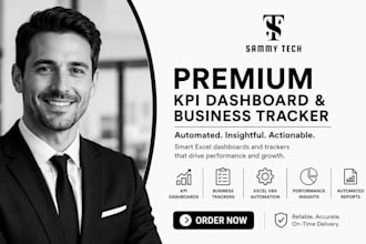 do automated business tracker kpi dashboard vba excel spreadsheet claude