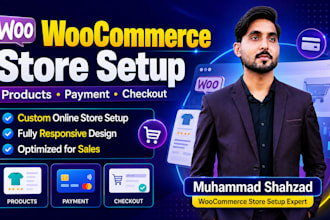 build woocommerce online store with payment, products and checkout