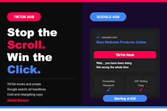 write high converting ad copy for google and tiktok ads