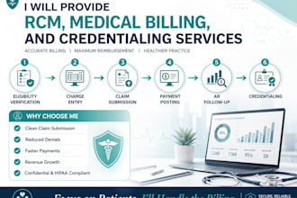 provide rcm, medical billing, and credentialing services