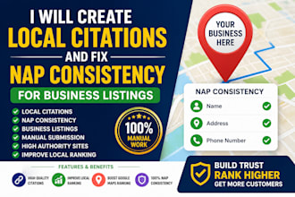 create local citations and fix nap consistency for business listings