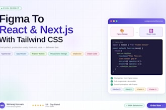 convert figma design to reactjs or nextjs code with tailwind