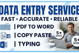 do data entry, copy paste, PDF to work and typing work