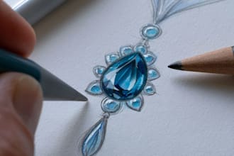 do a quick jewelry sketch design your concept