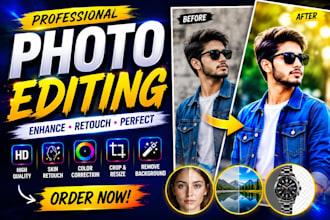 design professional photo editing, retouching and bg removal