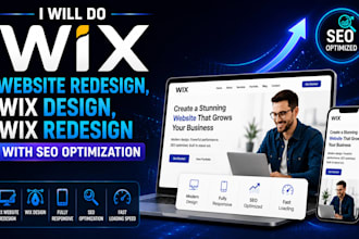 do wix website redesign, wix design, wix redesign with SEO optimization