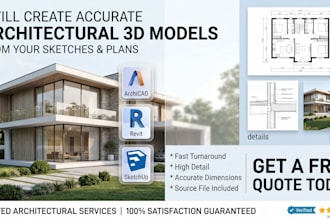 create architectural 3d models in archicad, revit or sketchup,