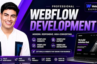 design a professional webflow website landing page or portfolio