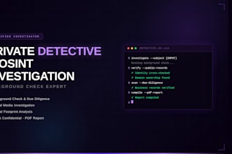 be your private detective for osint investigation and background checks