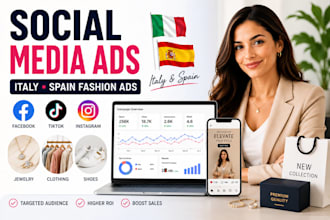 run approved social media ads promotion for italy spain  pets cosmetics fashions
