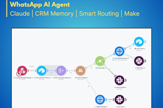 make a whatsapp ai agent with claude, CRM memory and smart routing via make