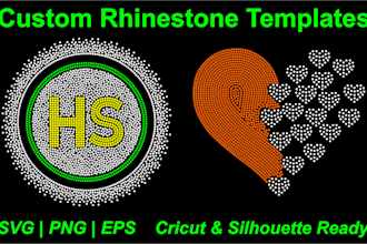 create custom rhinestone template design svg for cricut