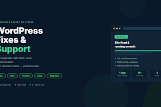 fix wordpress issues, SSL, dns, hosting, and email problems