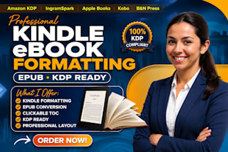 fomat your kindle ebook and create a professional epub for amazon KDP