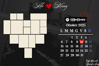 calendario di coppia, mesiversario, anniversario