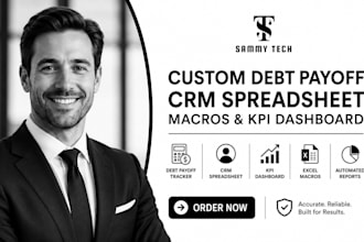 create custom debt payoff CRM spreadsheet macros KPI dashboard with claude