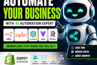build n8n automation, zapier automation, ai agents, vapi, retell ai, shopify