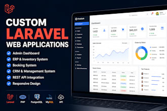 build custom laravel web applications and admin dashboards