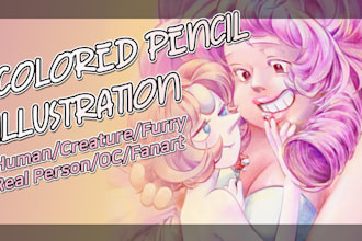 draw any characters in a colored pencil style