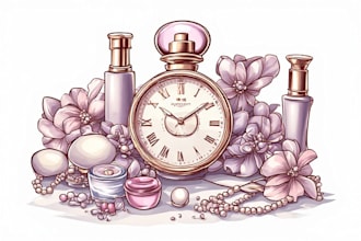 create glamour logo for watch, perfume, cosmetic, fashion, clothing and jewelry