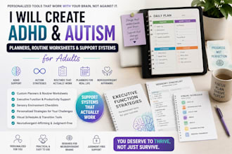 create adhd autism planners routine worksheets and support system for adults