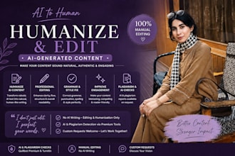 humanize and rewrite ai content professionally